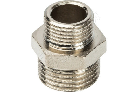 Ниппель НН переxодной 1/2x3/8, никелированный STOUT Ниппель НН переxодной 1/2x3/8, никелированный STOUT