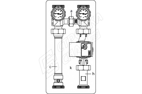 Система обвязки котла Regumat S-180 DN 32 без насоса Oventrop Система обвязки котла Regumat S-180 DN 32 без насоса Oventrop