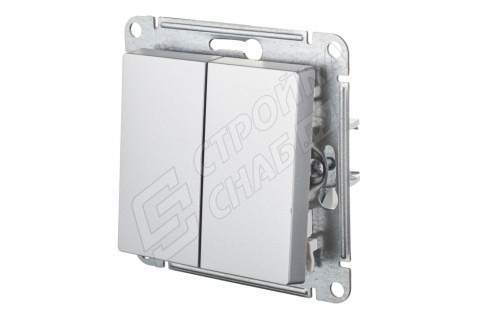 Выключатель Schneider Electric Atlas Design ATN000351 двухклавишный скрытая установка алюминий Выключатель Schneider Electric Atlas Design ATN000351 двухклавишный скрытая установка алюминий