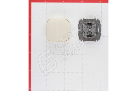Выключатель Legrand Quteo 782232 двухклавишный открытая установка слоновая кость Выключатель Legrand Quteo 782232 двухклавишный открытая установка слоновая кость