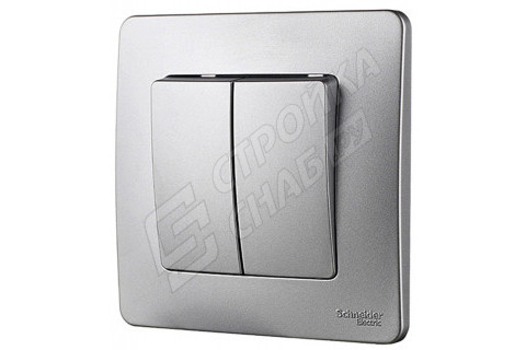 Выключатель с рамкой Schneider Electric Blanca BLNVS010503 двухклавишный скрытая установка алюминий Выключатель с рамкой Schneider Electric Blanca BLNVS010503 двухклавишный скрытая установка алюминий
