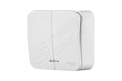 Выключатель Schneider Electric Blanca BLNVA105111 двухклавишный открытая установка белый с подсветкой Выключатель Schneider Electric Blanca BLNVA105111 двухклавишный открытая установка белый с подсветкой