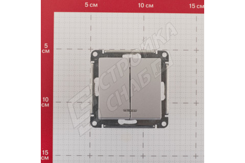 Выключатель Schneider Electric Atlas Design ATN000353 двухклавишный скрытая установка алюминий с подсветкой Выключатель Schneider Electric Atlas Design ATN000353 двухклавишный скрытая установка алюминий с подсветкой