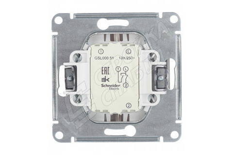 Выключатель Schneider Electric Glossa GSL000451 двухклавишный скрытая установка титан Выключатель Schneider Electric Glossa GSL000451 двухклавишный скрытая установка титан