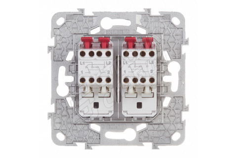 Переключатель Schneider Electric Unica NEW NU521530 двухклавишный перекрестный скрытая установка алюминий Переключатель Schneider Electric Unica NEW NU521530 двухклавишный перекрестный скрытая установка алюминий