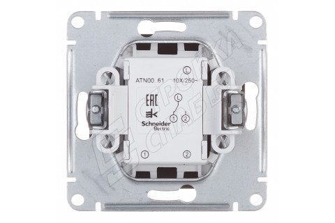 Переключатель Schneider Electric Atlas Design ATN001061 одноклавишный на 2 направления скрытая установка карбон Переключатель Schneider Electric Atlas Design ATN001061 одноклавишный на 2 направления скрытая установка карбон