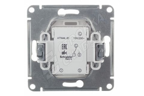 Переключатель Schneider Electric Atlas Design ATN440161 одноклавишный на 2 направления скрытая установка белый IP44 Переключатель Schneider Electric Atlas Design ATN440161 одноклавишный на 2 направления скрытая установка белый IP44