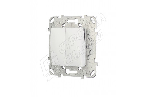 Переключатель Schneider Electric Unica MGU5.213.18ZD двухклавишный на 2 направления скрытая установка белый Переключатель Schneider Electric Unica MGU5.213.18ZD двухклавишный на 2 направления скрытая установка белый