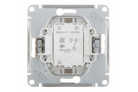Переключатель Schneider Electric Glossa GSL000361 одноклавишный на 2 направления скрытая установка алюминий IP20 Переключатель Schneider Electric Glossa GSL000361 одноклавишный на 2 направления скрытая установка алюминий IP20