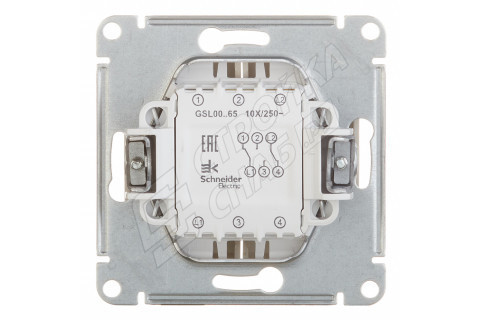 Переключатель Schneider Electric Glossa GSL000465 двухклавишный на 2 направления скрытая установка титан IP20 Переключатель Schneider Electric Glossa GSL000465 двухклавишный на 2 направления скрытая установка титан IP20