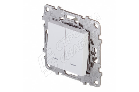 Переключатель Schneider Electric Unica NEW NU521318N двухклавишный на 2 направления скрытая установка белый с подсветкой Переключатель Schneider Electric Unica NEW NU521318N двухклавишный на 2 направления скрытая установка белый с подсветкой