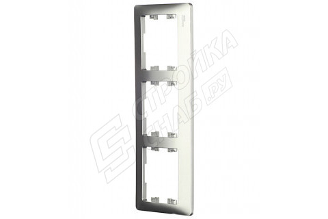 Рамка Schneider Electric Glossa GSL000303 трехместная горизонтальная алюминий Рамка Schneider Electric Glossa GSL000303 трехместная горизонтальная алюминий