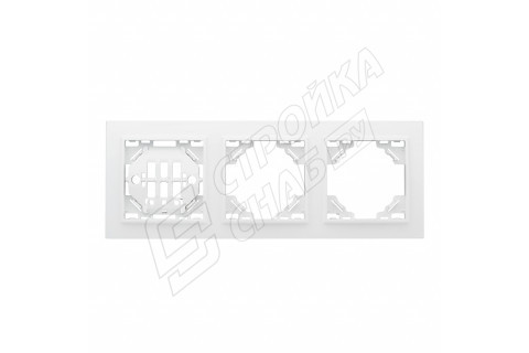 Рамка EKF Минск ERM-G-303-10 трехместная горизонтальная белая Рамка EKF Минск ERM-G-303-10 трехместная горизонтальная белая