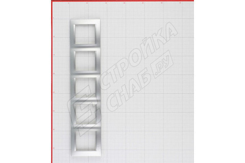 Рамка Simon 15 1500650-033 пятиместная универсальная алюминий Рамка Simon 15 1500650-033 пятиместная универсальная алюминий