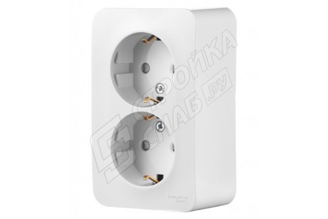 Розетка Schneider Electric Blanca двойная BLNRA011211 открытая установка белая с заземлением со шторками Розетка Schneider Electric Blanca двойная BLNRA011211 открытая установка белая с заземлением со шторками
