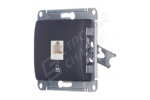 Розетка компьютерная Schneider Electric Glossa GSL000781К скрытая установка антрацит один модуль RJ45 cat 5e Розетка компьютерная Schneider Electric Glossa GSL000781К скрытая установка антрацит один модуль RJ45 cat 5e
