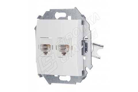 Розетка компьютерная Simon 15 1591593-030 скрытая установка белая два модуля RJ45 cat 5e Розетка компьютерная Simon 15 1591593-030 скрытая установка белая два модуля RJ45 cat 5e