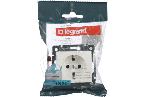 Розетка Legrand Valena 694269 скрытая установка белая с заземлением со шторками Розетка Legrand Valena 694269 скрытая установка белая с заземлением со шторками