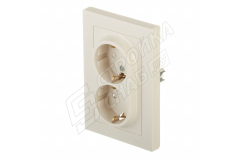 Розетка с рамкой Schneider Electric Atlas Design ATN000226 двойная скрытая установка бежевая с заземлением со шторками Розетка с рамкой Schneider Electric Atlas Design ATN000226 двойная скрытая установка бежевая с заземлением со шторками