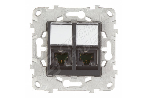Розетка компьютерная Schneider Electric Unica NEW NU542054 скрытая установка антрацит модули RJ45 cat 5 и RJ45 cat 5е UTP Розетка компьютерная Schneider Electric Unica NEW NU542054 скрытая установка антрацит модули RJ45 cat 5 и RJ45 cat 5е UTP