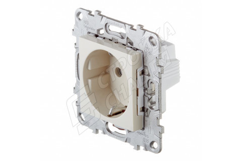 Розетка Schneider Electric Unica NEW NU503744 скрытая установка бежевая с заземлением со шторками винтовой зажим Розетка Schneider Electric Unica NEW NU503744 скрытая установка бежевая с заземлением со шторками винтовой зажим