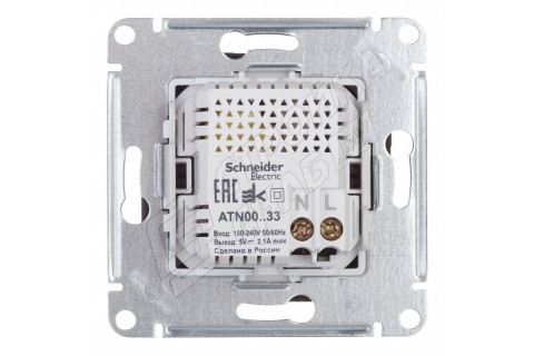 Розетка USB Schneider Electric Atlas Design ATN001033 скрытая установка карбон два модуля USB Розетка USB Schneider Electric Atlas Design ATN001033 скрытая установка карбон два модуля USB