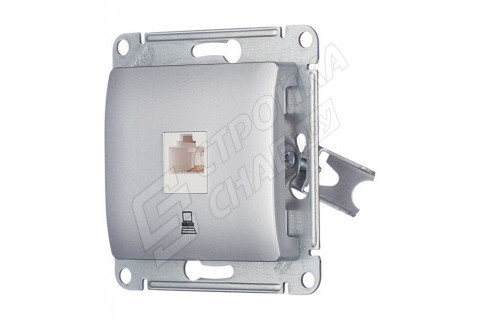 Розетка компьютерная Schneider Electric Glossa GSL000381К скрытая установка алюминий один модуль RJ45 cat 5e Розетка компьютерная Schneider Electric Glossa GSL000381К скрытая установка алюминий один модуль RJ45 cat 5e