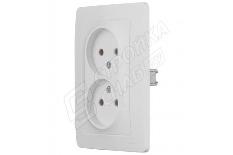Розетка с рамкой Schneider Electric Blanca BLNRS000021 двойная скрытая установка белая без заземления Розетка с рамкой Schneider Electric Blanca BLNRS000021 двойная скрытая установка белая без заземления