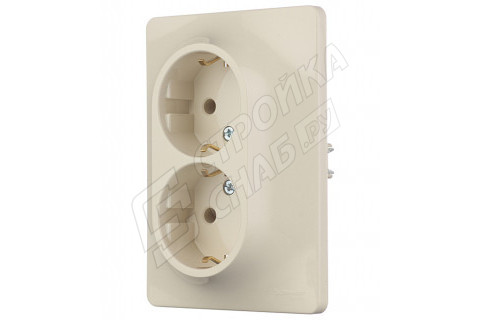 Розетка с рамкой Schneider Electric Glossa GSL000224 двойная скрытая установка бежевая с заземлением Розетка с рамкой Schneider Electric Glossa GSL000224 двойная скрытая установка бежевая с заземлением