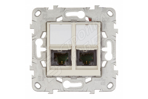 Розетка компьютерная Schneider Electric Unica NEW NU542044 скрытая установка бежевая модули RJ45 cat 5 и RJ45 cat 5е UTP Розетка компьютерная Schneider Electric Unica NEW NU542044 скрытая установка бежевая модули RJ45 cat 5 и RJ45 cat 5е UTP