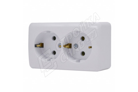Розетка Lezard VIOLA двойная 751-0200-127 открытая установка белый с заземлением Розетка Lezard VIOLA двойная 751-0200-127 открытая установка белый с заземлением