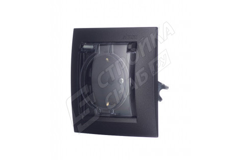 Розетка с рамкой Simon 15 1590450-038 скрытая установка графит с заземлением IP44 со шторками с крышкой Розетка с рамкой Simon 15 1590450-038 скрытая установка графит с заземлением IP44 со шторками с крышкой