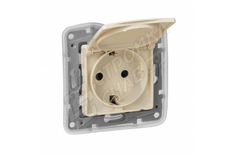 Розетка Legrand Etika 672332 скрытая установка слоновая кость с заземлением со шторками с крышкой Розетка Legrand Etika 672332 скрытая установка слоновая кость с заземлением со шторками с крышкой