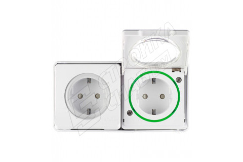 Розетка Schneider Electric Mureva S двойная MUR39035 открытая установка белая с заземлением IP55 влагозащищенная со шторками Розетка Schneider Electric Mureva S двойная MUR39035 открытая установка белая с заземлением IP55 влагозащищенная со шторками