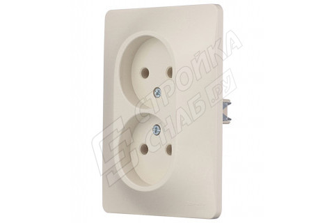 Розетка с рамкой Schneider Electric Glossa GSL000220 двойная скрытая установка бежевая без заземления Розетка с рамкой Schneider Electric Glossa GSL000220 двойная скрытая установка бежевая без заземления