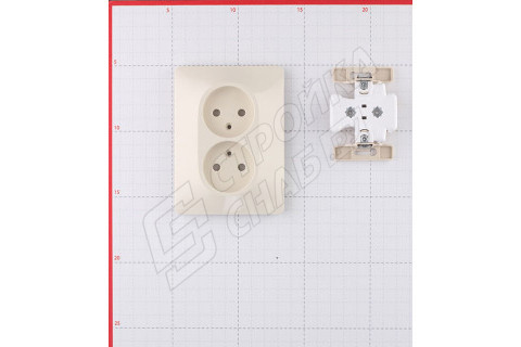 Розетка с рамкой Schneider Electric Glossa GSL000220 двойная скрытая установка бежевая без заземления Розетка с рамкой Schneider Electric Glossa GSL000220 двойная скрытая установка бежевая без заземления