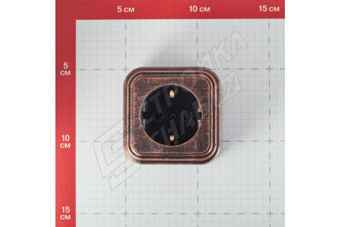 Розетка Lavelly Antico RA16-133-C открытая установка медь с заземлением Розетка Lavelly Antico RA16-133-C открытая установка медь с заземлением