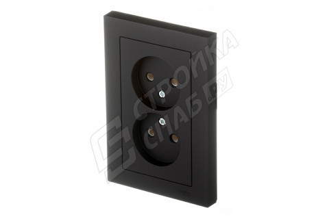 Розетка с рамкой Schneider Electric Atlas Design ATN001020 двойная скрытая установка карбон без заземления Розетка с рамкой Schneider Electric Atlas Design ATN001020 двойная скрытая установка карбон без заземления
