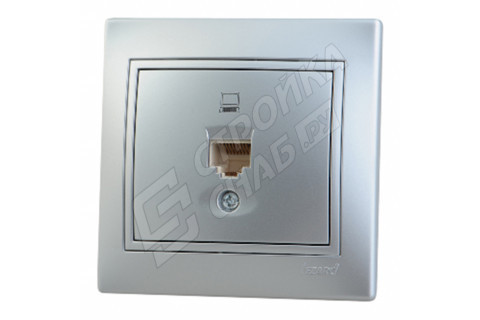 Розетка компьютерная с рамкой Lezard MIRA 701-1010-139 скрытая установка металл серый Розетка компьютерная с рамкой Lezard MIRA 701-1010-139 скрытая установка металл серый