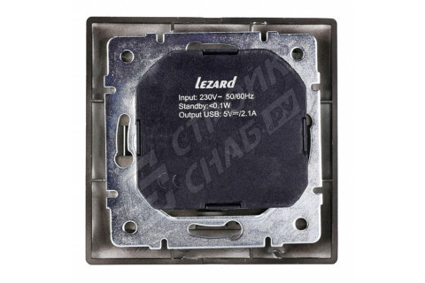 Розетка USB с рамкой Lezard MIRA 701-4242-181 скрытая установка черный бархат с заземлением один модуль USB Розетка USB с рамкой Lezard MIRA 701-4242-181 скрытая установка черный бархат с заземлением один модуль USB