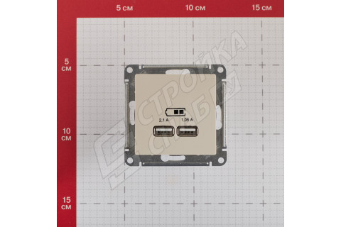 Розетка USB Schneider Electric Atlas Design ATN000233 скрытая установка бежевая два модуля USB Розетка USB Schneider Electric Atlas Design ATN000233 скрытая установка бежевая два модуля USB