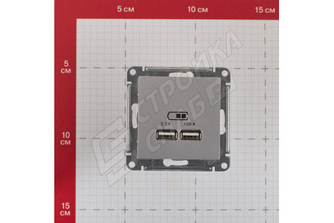 Розетка USB Schneider Electric Atlas Design ATN000333 скрытая установка алюминий два модуля USB Розетка USB Schneider Electric Atlas Design ATN000333 скрытая установка алюминий два модуля USB