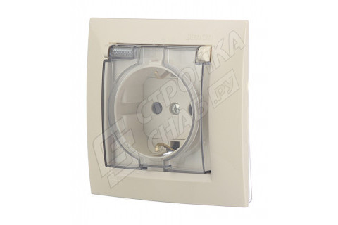 Розетка с рамкой Simon 15 1590450-031 скрытая установка слоновая кость с заземлением IP44 с крышкой со шторками Розетка с рамкой Simon 15 1590450-031 скрытая установка слоновая кость с заземлением IP44 с крышкой со шторками