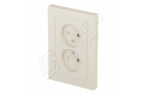 Розетка с рамкой Schneider Electric Atlas Design ATN000222 двойная скрытая установка бежевая без заземления со шторками Розетка с рамкой Schneider Electric Atlas Design ATN000222 двойная скрытая установка бежевая без заземления со шторками