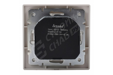 Розетка USB с рамкой Lezard MIRA 701-0202-181 скрытая установка белый с заземлением один модуль USB Розетка USB с рамкой Lezard MIRA 701-0202-181 скрытая установка белый с заземлением один модуль USB