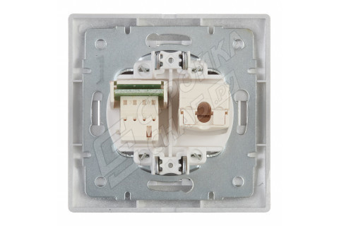 Розетка компьютерная/телефонная с рамкой Lezard MIRA 701-1010-143 скрытая установка металл серый Розетка компьютерная/телефонная с рамкой Lezard MIRA 701-1010-143 скрытая установка металл серый