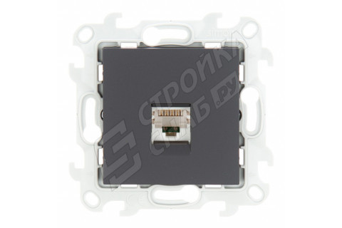 Розетка компьютерная Simon 24 Harmonie 2410598-038 скрытая установка графит один модуль RJ45 cat 5е Розетка компьютерная Simon 24 Harmonie 2410598-038 скрытая установка графит один модуль RJ45 cat 5е