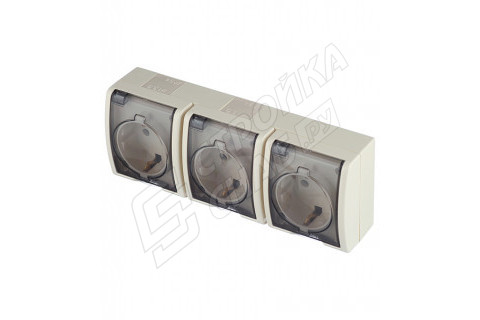 Розетка Simon 15 Aqua тройная 1594437-031 открытая установка слоновая кость с заземлением IP54 с крышкой Розетка Simon 15 Aqua тройная 1594437-031 открытая установка слоновая кость с заземлением IP54 с крышкой