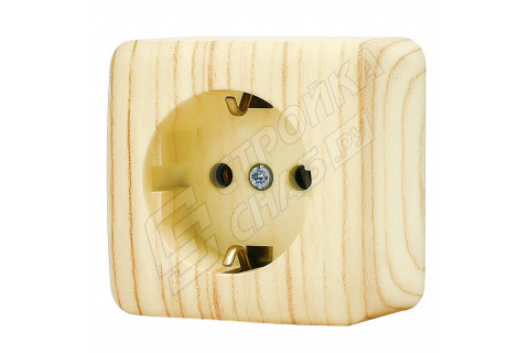 Розетка Lezard VIOLA 751-5200-122 открытая установка беленый дуб с заземлением Розетка Lezard VIOLA 751-5200-122 открытая установка беленый дуб с заземлением