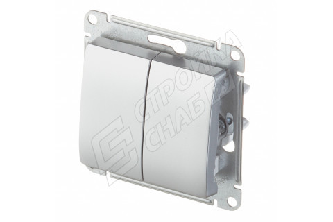 Переключатель Schneider Electric Glossa GSL000365 двухклавишный на 2 направления скрытая установка алюминий IP20 Переключатель Schneider Electric Glossa GSL000365 двухклавишный на 2 направления скрытая установка алюминий IP20